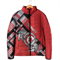 Personalized Tunisia Padded Jacket Silver Lions Sports Patterns - Wonder Print Shop