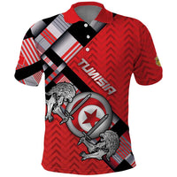 Personalized Tunisia Polo Shirt Silver Lions Sports Patterns - Wonder Print Shop
