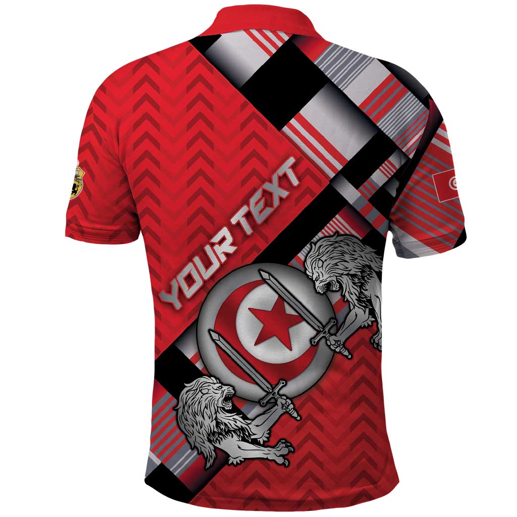 Personalized Tunisia Polo Shirt Silver Lions Sports Patterns - Wonder Print Shop