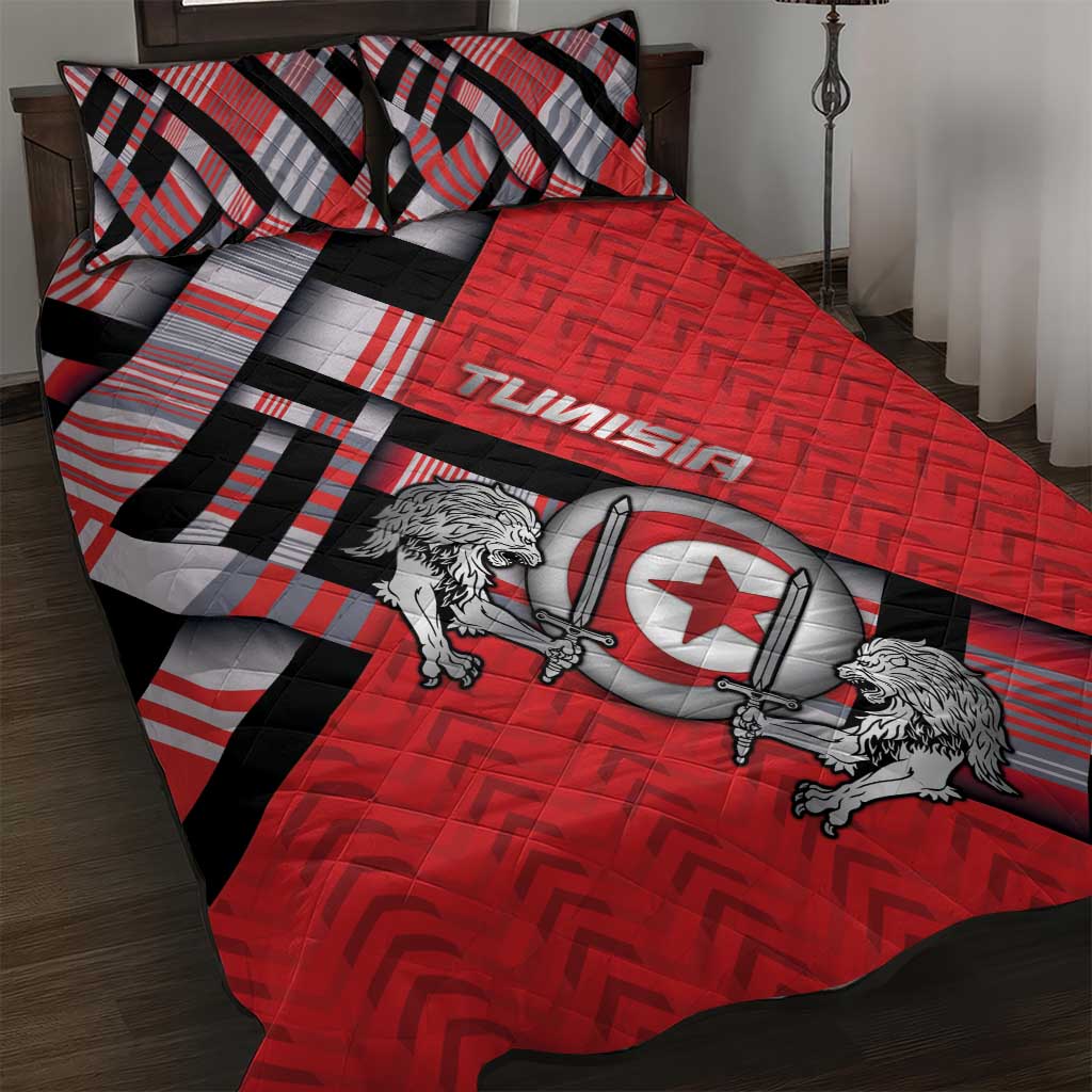 Tunisia Quilt Bed Set Silver Lions Sports Patterns - Wonder Print Shop