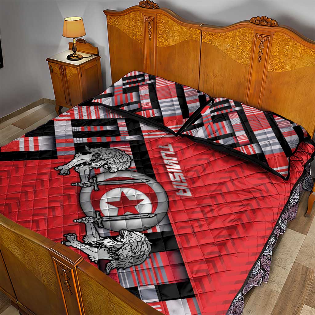Tunisia Quilt Bed Set Silver Lions Sports Patterns - Wonder Print Shop