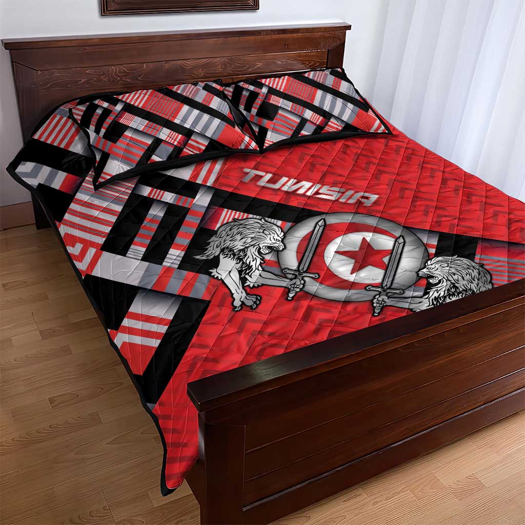 Tunisia Quilt Bed Set Silver Lions Sports Patterns - Wonder Print Shop