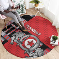 Tunisia Round Carpet Silver Lions Sports Patterns - Wonder Print Shop