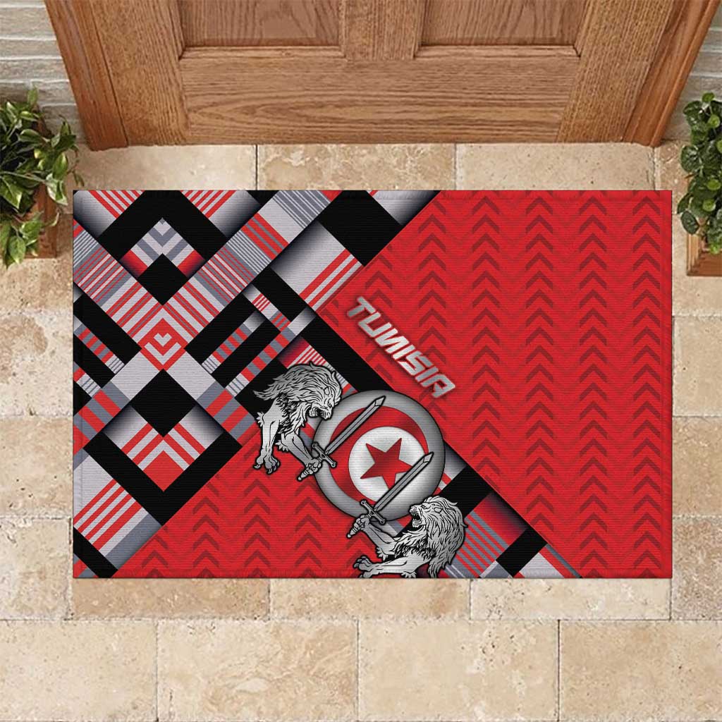 Tunisia Rubber Doormat Silver Lions Sports Patterns - Wonder Print Shop