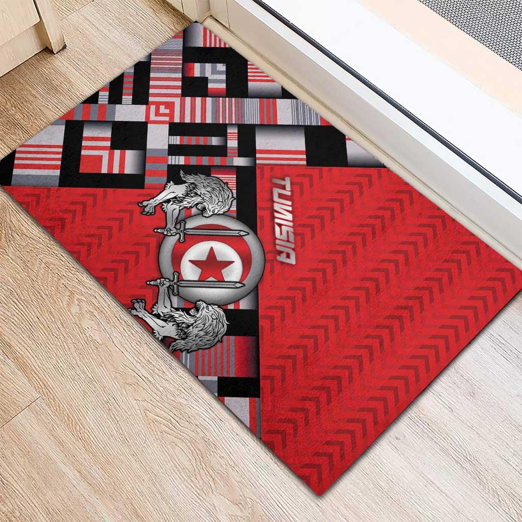 Tunisia Rubber Doormat Silver Lions Sports Patterns - Wonder Print Shop