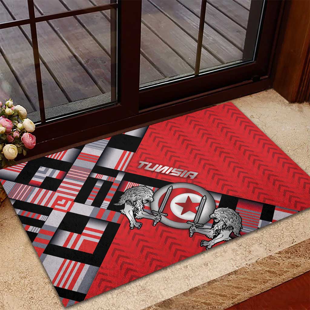 Tunisia Rubber Doormat Silver Lions Sports Patterns - Wonder Print Shop