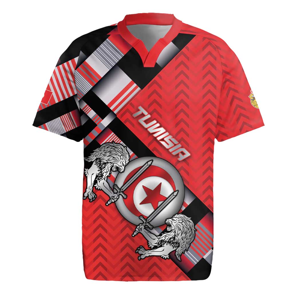 Personalized Tunisia Rugby Jersey Silver Lions Sports Patterns - Wonder Print Shop