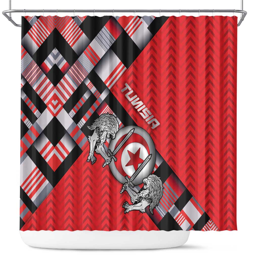 Tunisia Shower Curtain Silver Lions Sports Patterns - Wonder Print Shop
