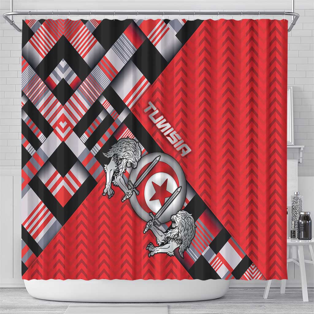 Tunisia Shower Curtain Silver Lions Sports Patterns - Wonder Print Shop