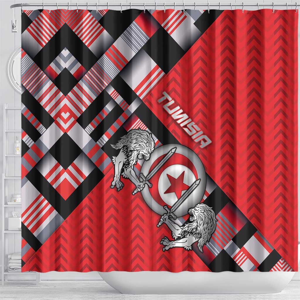 Tunisia Shower Curtain Silver Lions Sports Patterns - Wonder Print Shop
