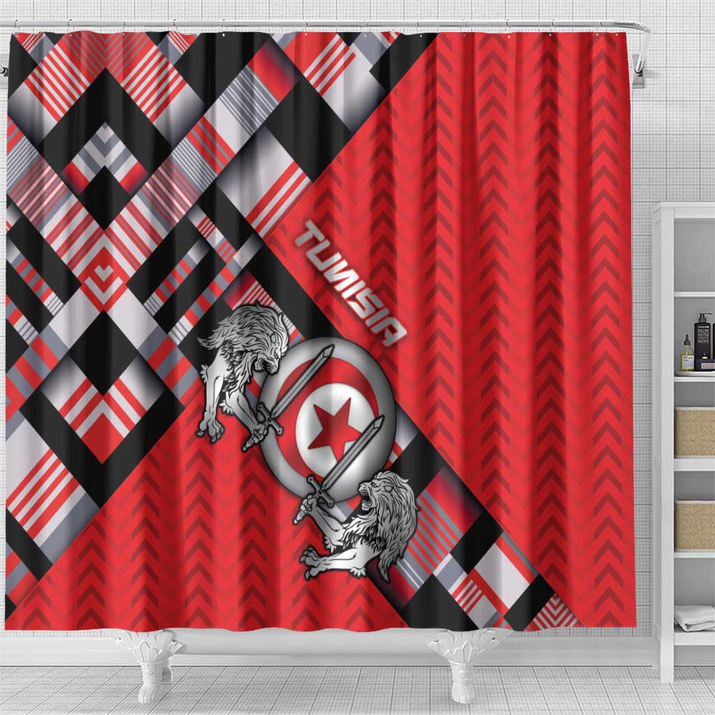 Tunisia Shower Curtain Silver Lions Sports Patterns - Wonder Print Shop