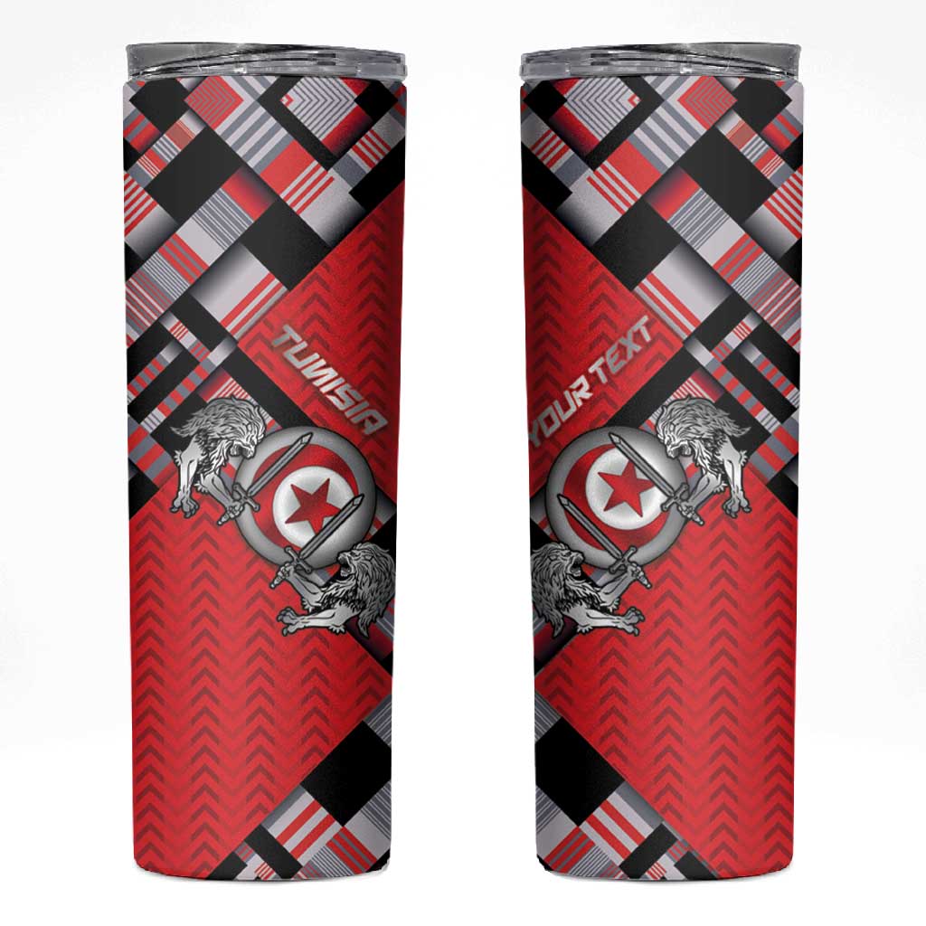 Personalized Tunisia Skinny Tumbler Silver Lions Sports Patterns - Wonder Print Shop