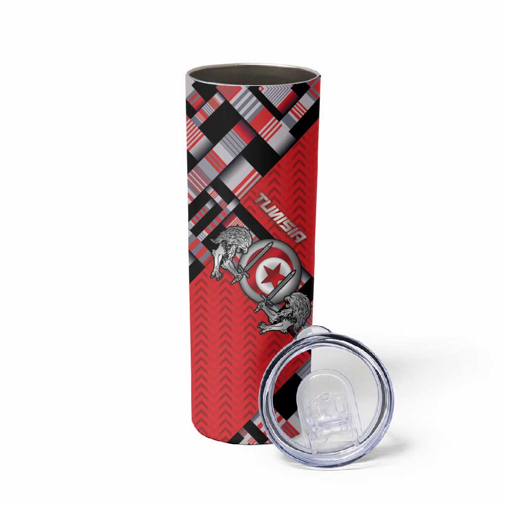 Personalized Tunisia Skinny Tumbler Silver Lions Sports Patterns - Wonder Print Shop