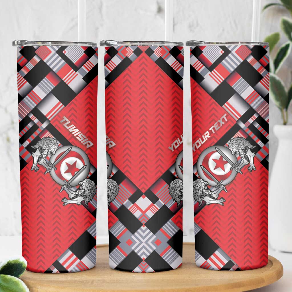 Personalized Tunisia Skinny Tumbler Silver Lions Sports Patterns - Wonder Print Shop