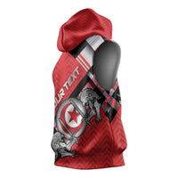 Personalized Tunisia Sleeveless Hoodie Silver Lions Sports Patterns - Wonder Print Shop