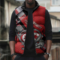 Personalized Tunisia Sleeveless Puffer Jacket Silver Lions Sports Patterns - Wonder Print Shop