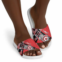 Tunisia Slide Sandals Silver Lions Sports Patterns - Wonder Print Shop