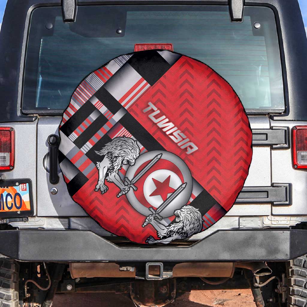 Tunisia Spare Tire Cover Silver Lions Sports Patterns - Wonder Print Shop