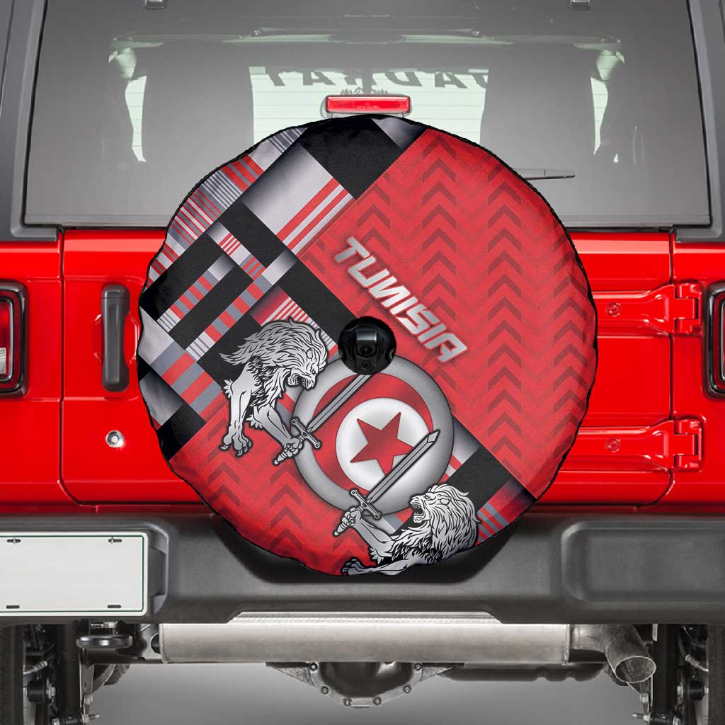 Tunisia Spare Tire Cover Silver Lions Sports Patterns - Wonder Print Shop