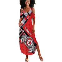 Personalized Tunisia Summer Maxi Dress Silver Lions Sports Patterns - Wonder Print Shop