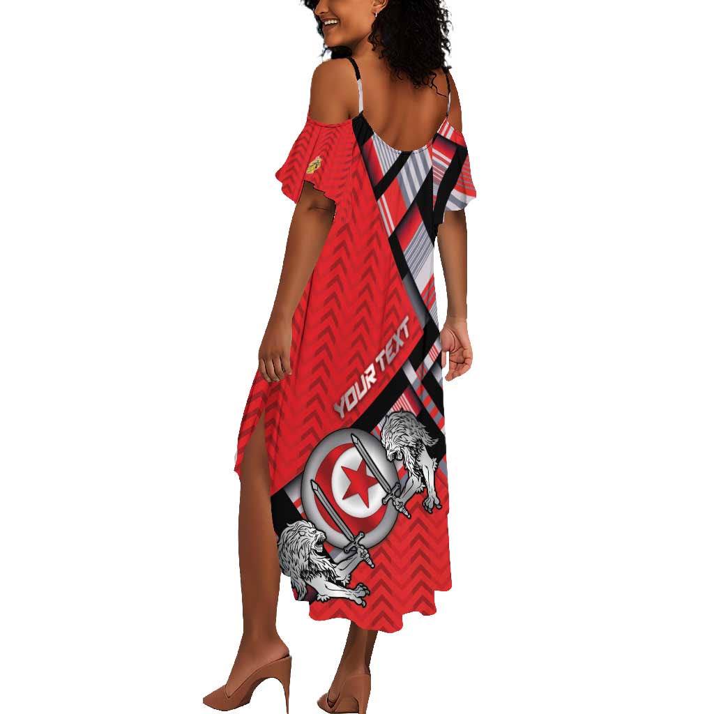 Personalized Tunisia Summer Maxi Dress Silver Lions Sports Patterns - Wonder Print Shop