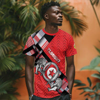 Personalized Tunisia T shirt Silver Lions Sports Patterns - Wonder Print Shop
