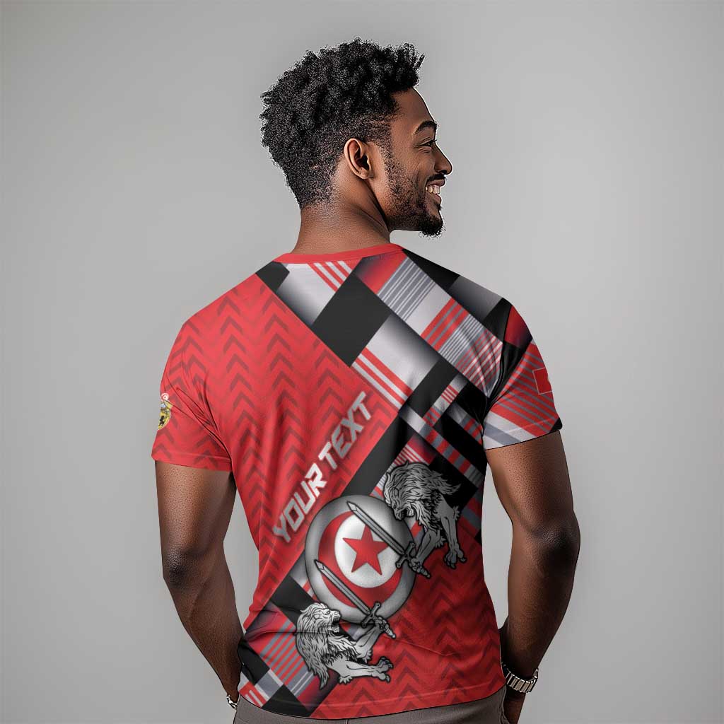 Personalized Tunisia T shirt Silver Lions Sports Patterns - Wonder Print Shop
