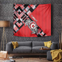 Tunisia Tapestry Silver Lions Sports Patterns - Wonder Print Shop