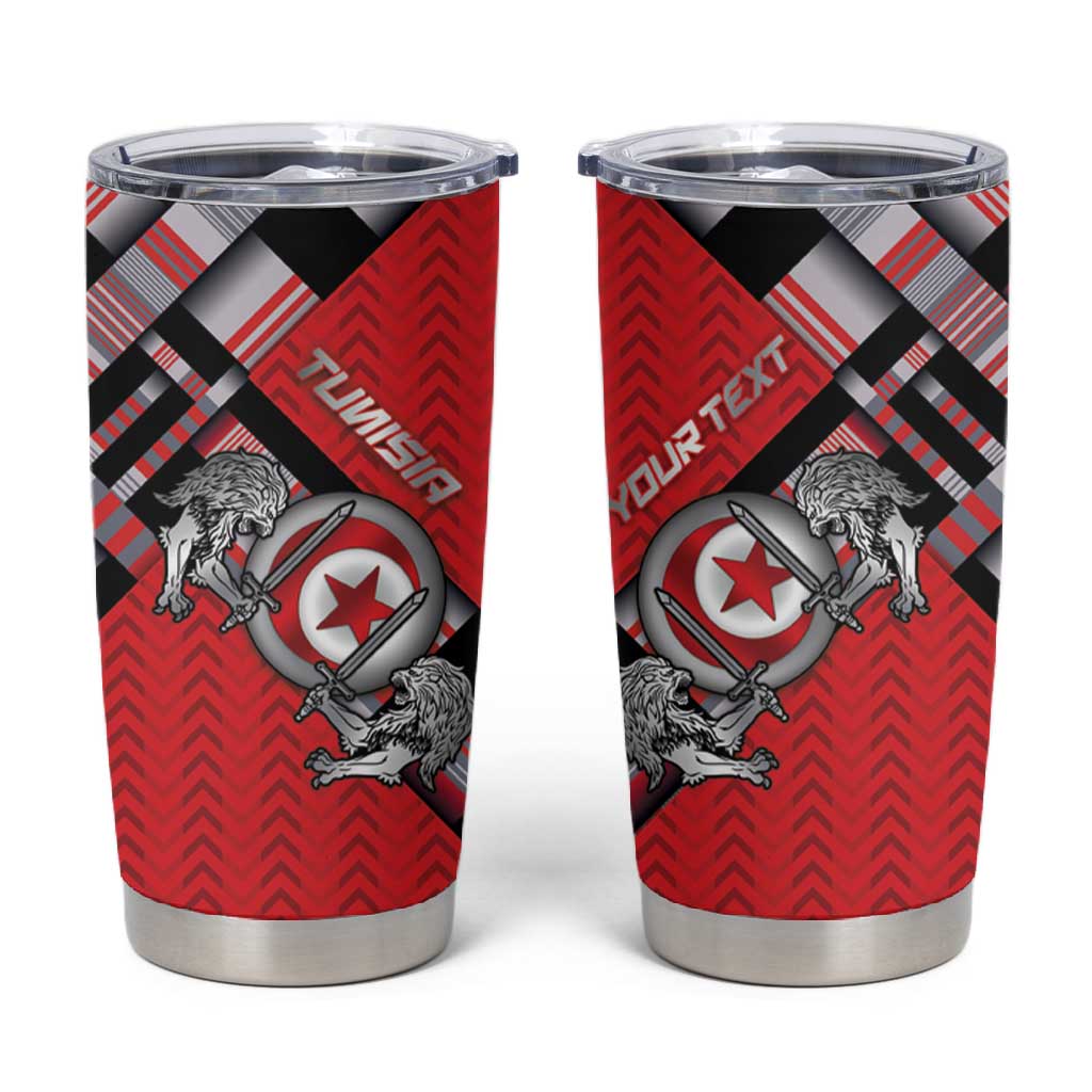 Personalized Tunisia Tumbler Cup Silver Lions Sports Patterns - Wonder Print Shop