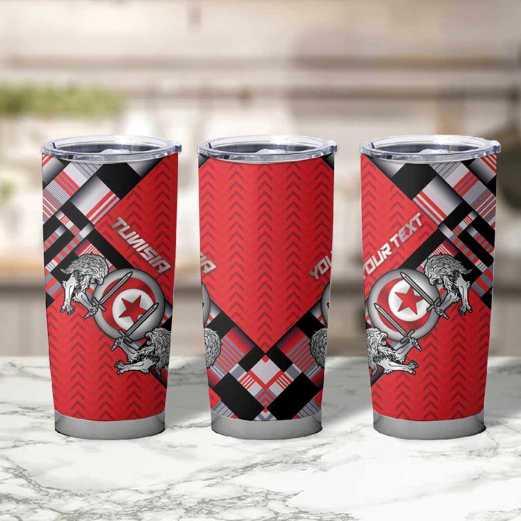 Personalized Tunisia Tumbler Cup Silver Lions Sports Patterns - Wonder Print Shop