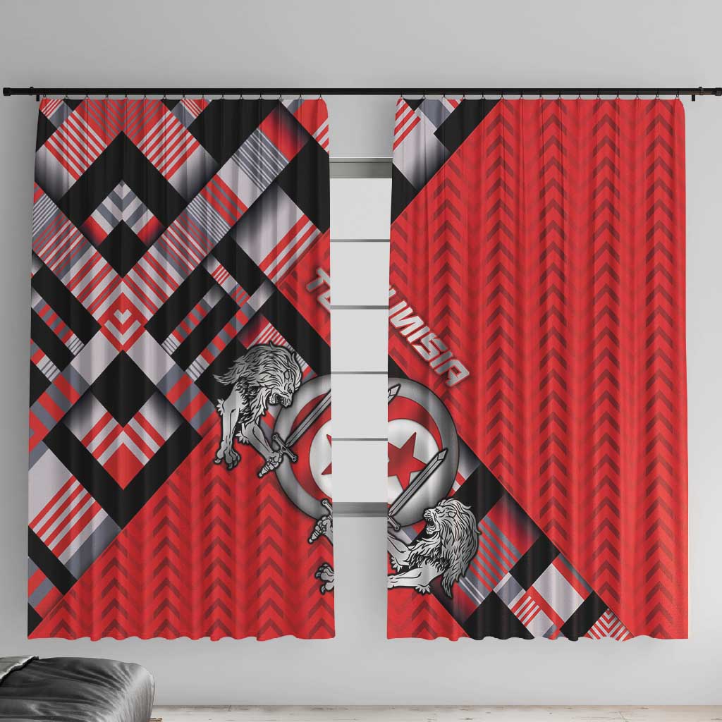 Tunisia Window Curtain Silver Lions Sports Patterns - Wonder Print Shop