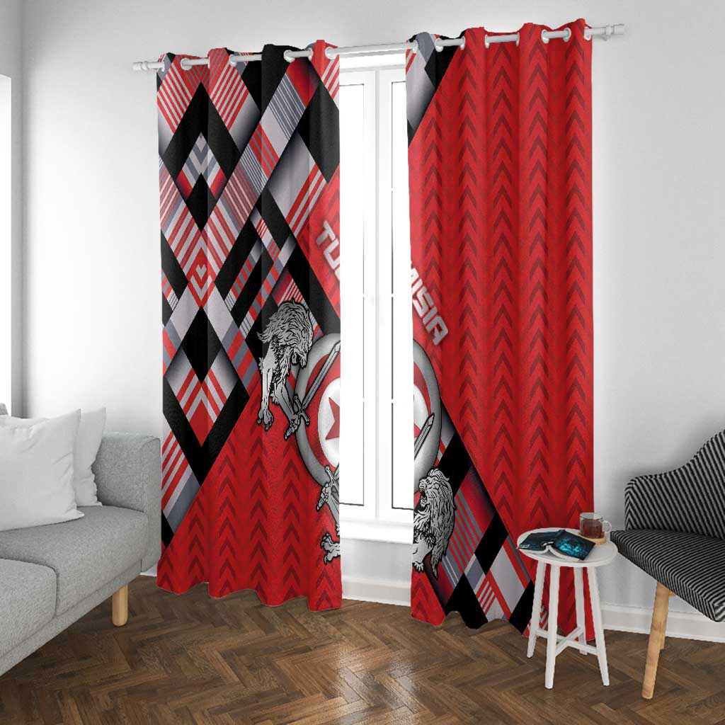 Tunisia Window Curtain Silver Lions Sports Patterns - Wonder Print Shop