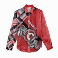 Personalized Tunisia Women Casual Shirt Silver Lions Sports Patterns - Wonder Print Shop