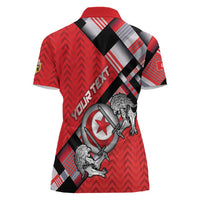 Personalized Tunisia Women Polo Shirt Silver Lions Sports Patterns - Wonder Print Shop