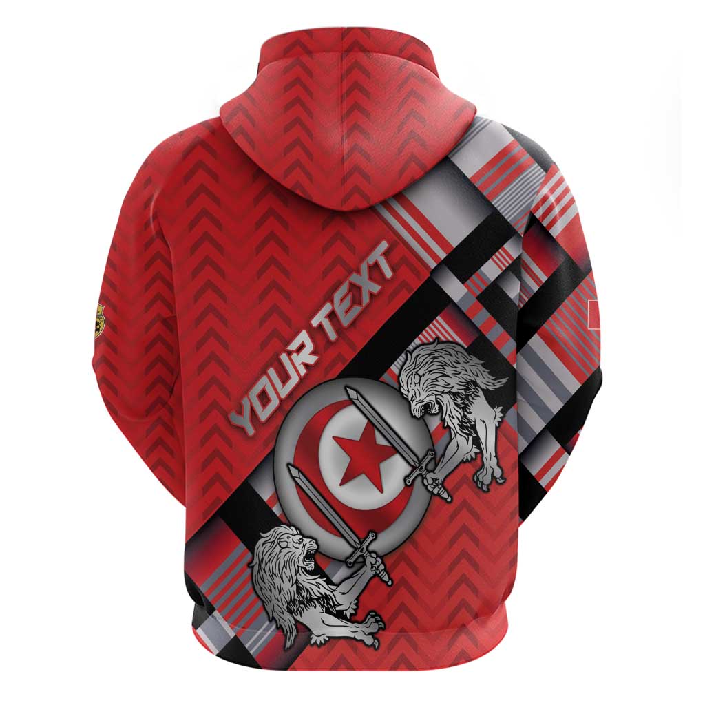 Personalized Tunisia Zip Hoodie Silver Lions Sports Patterns - Wonder Print Shop