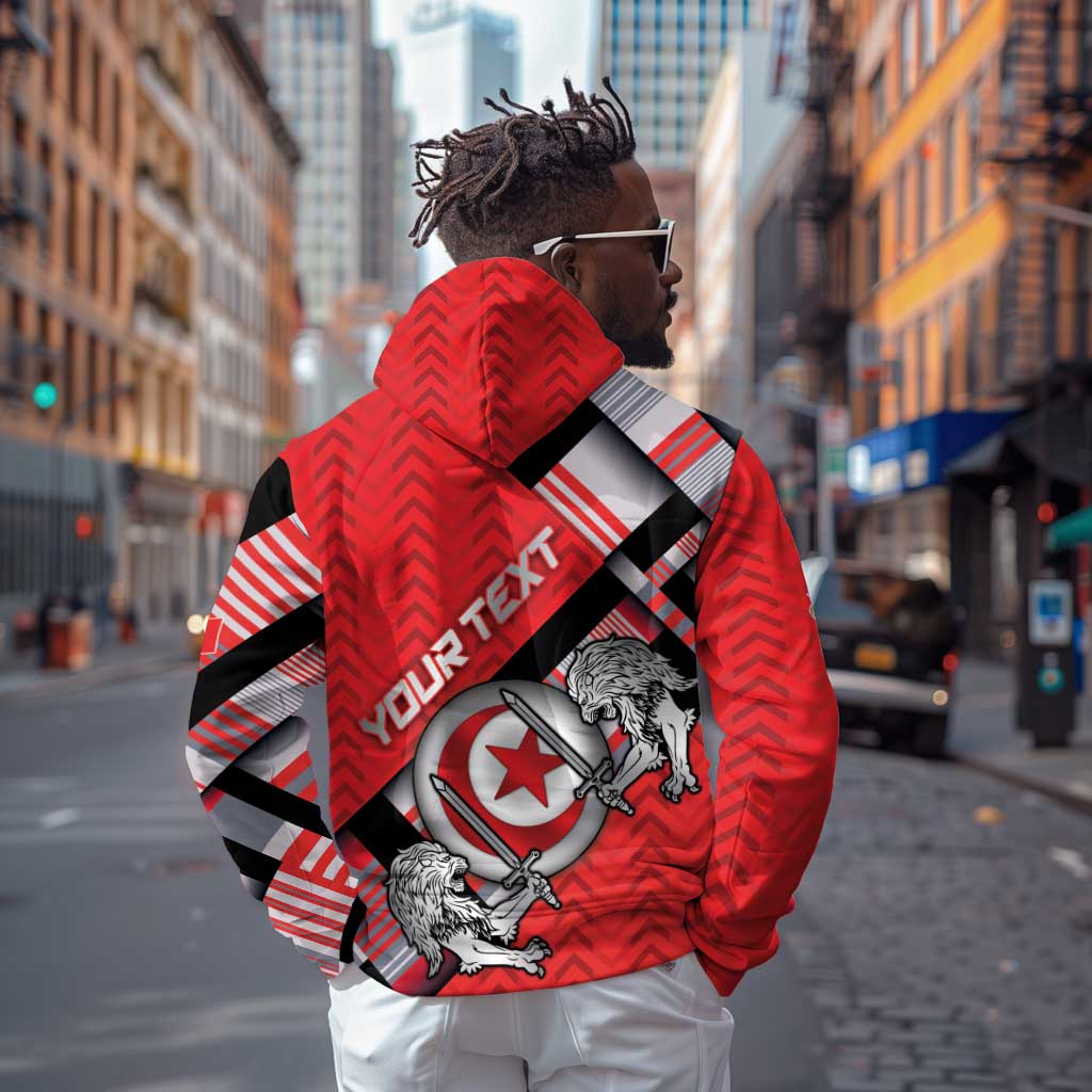 Personalized Tunisia Zip Hoodie Silver Lions Sports Patterns - Wonder Print Shop