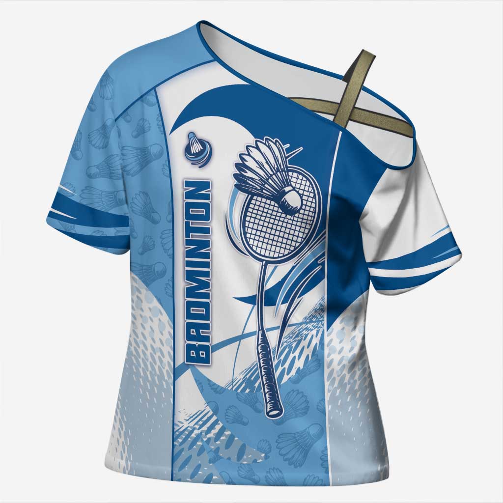 Custom Badminton Cross Shoulder Shirt Dynamic Swoosh