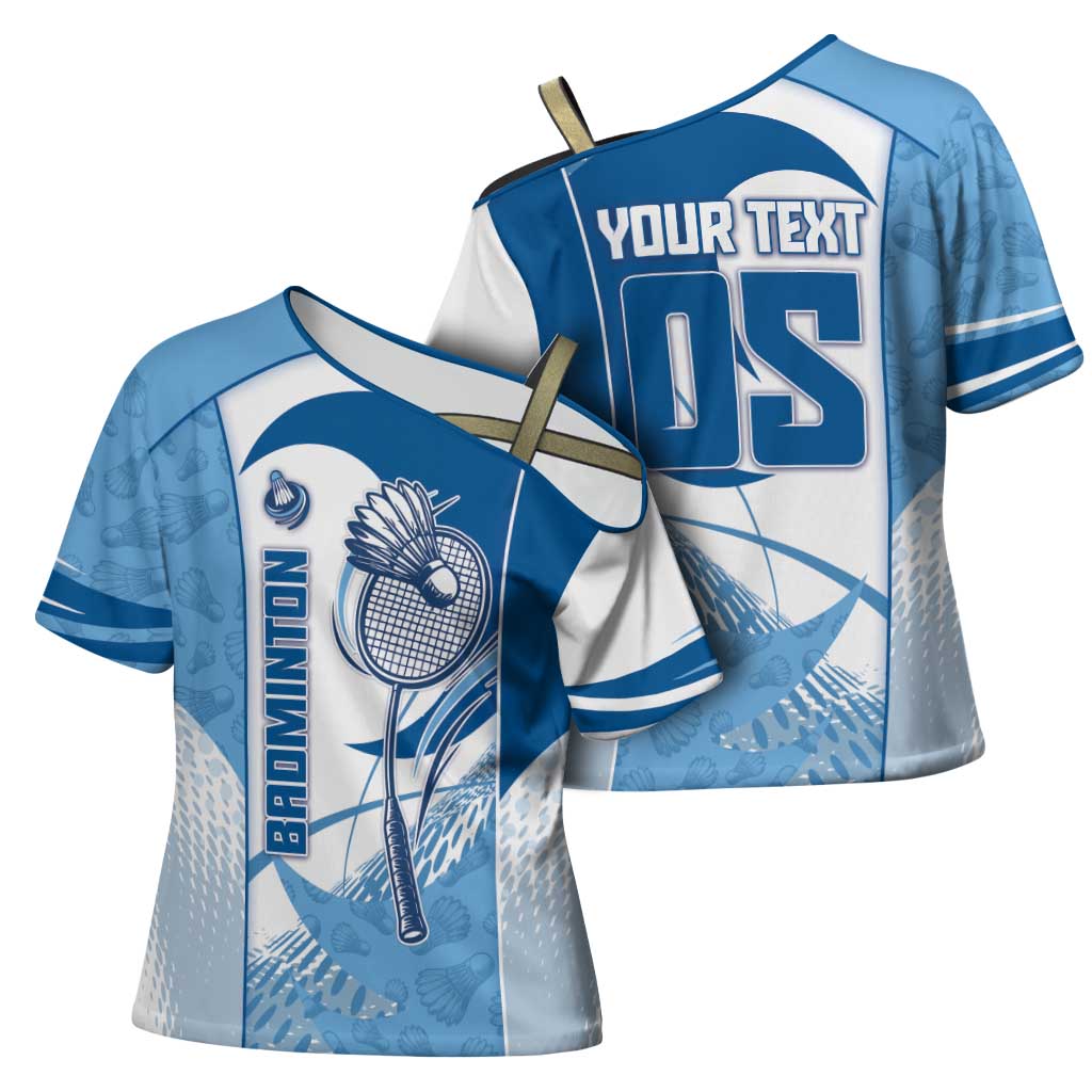 Custom Badminton Cross Shoulder Shirt Dynamic Swoosh