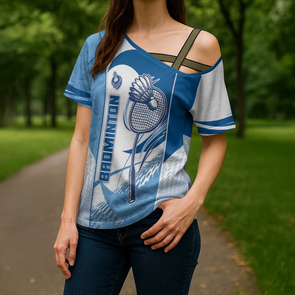 Custom Badminton Cross Shoulder Shirt Dynamic Swoosh