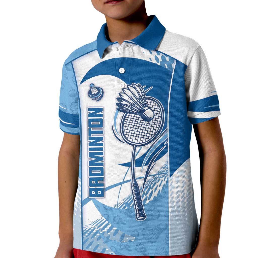 Custom Badminton Kid Polo Shirt Dynamic Swoosh