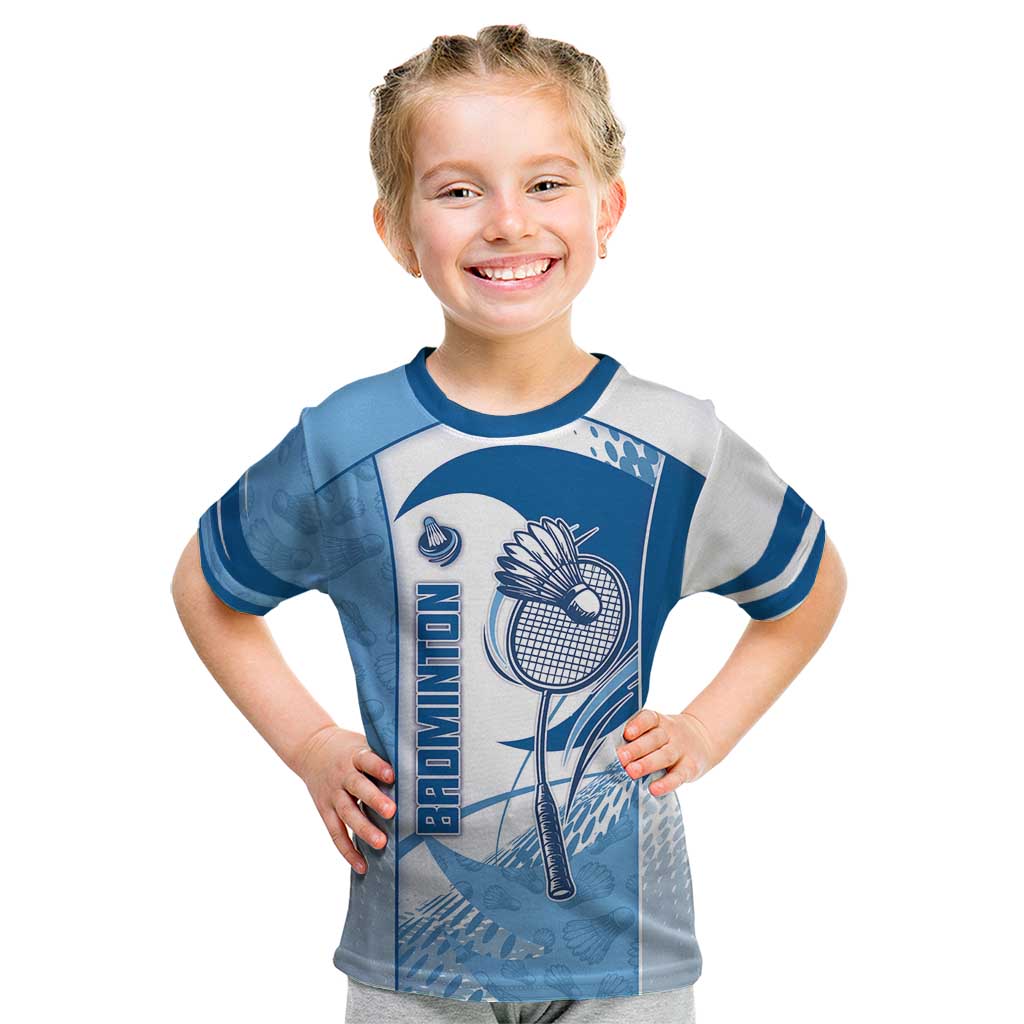Custom Badminton Kid T Shirt Dynamic Swoosh