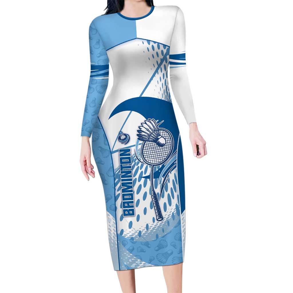 Custom Badminton Long Sleeve Bodycon Dress Dynamic Swoosh