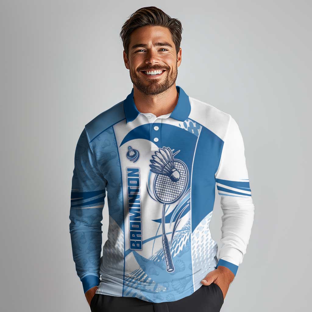 Custom Badminton Long Sleeve Polo Shirt Dynamic Swoosh