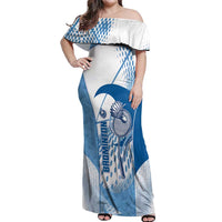 Custom Badminton Off Shoulder Maxi Dress Dynamic Swoosh
