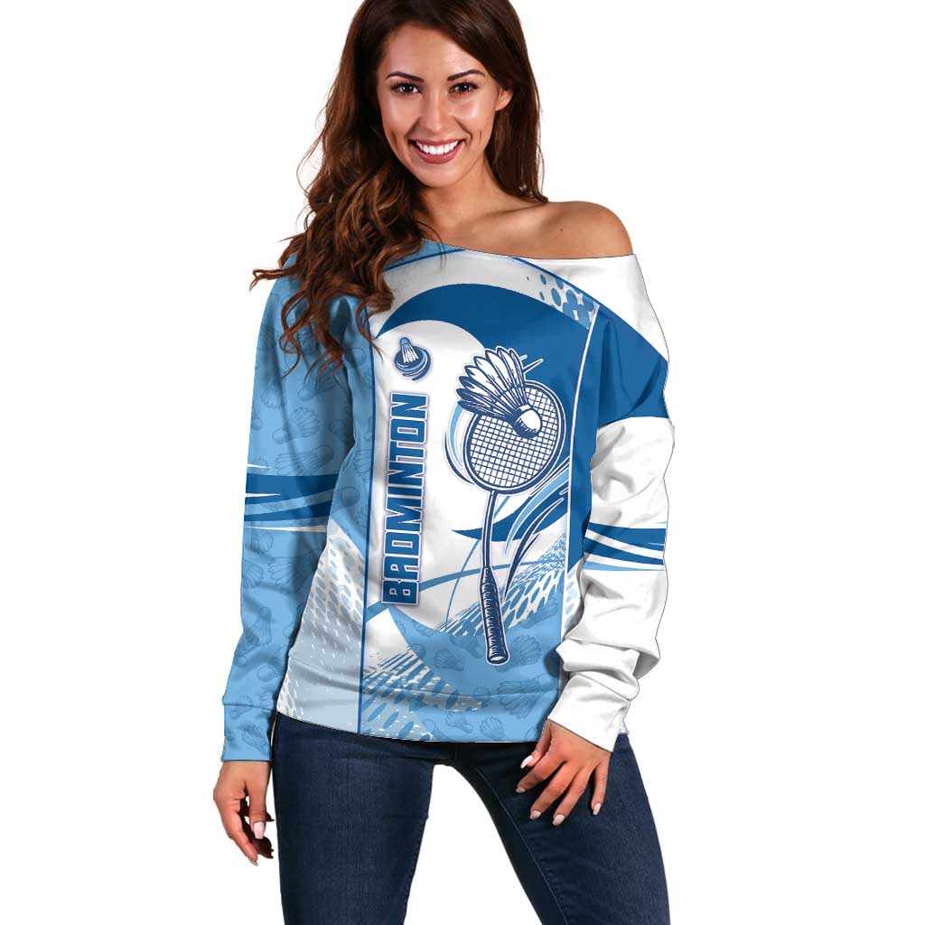 Custom Badminton Off Shoulder Sweater Dynamic Swoosh