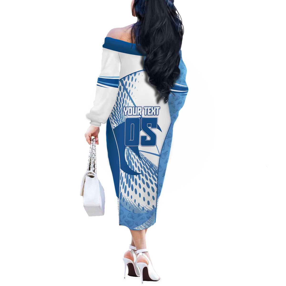 Custom Badminton Off The Shoulder Long Sleeve Dress Dynamic Swoosh