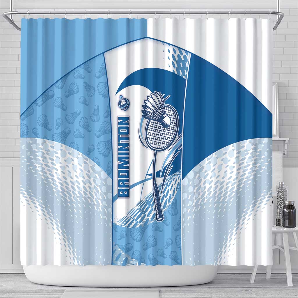 Badminton Shower Curtain Dynamic Swoosh
