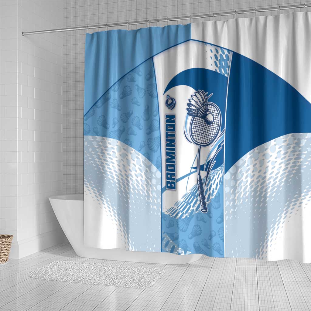 Badminton Shower Curtain Dynamic Swoosh