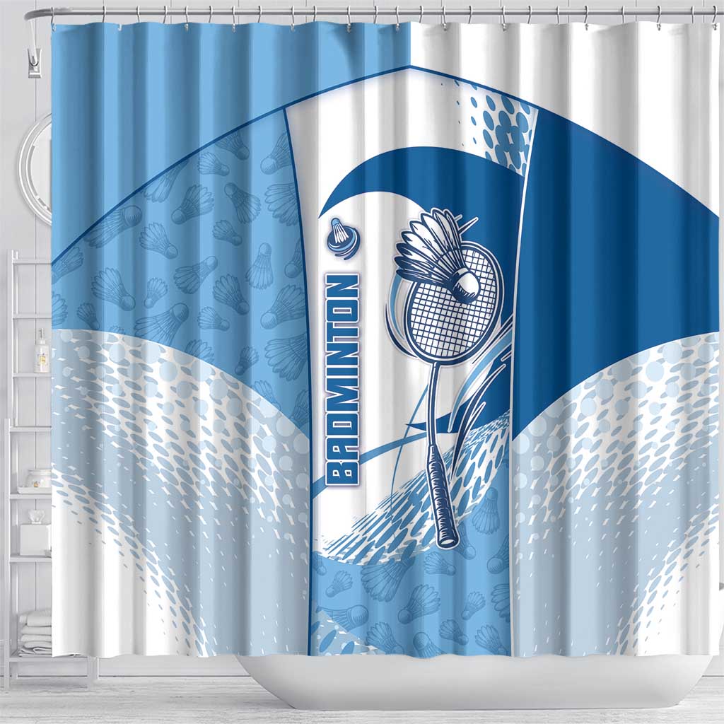 Badminton Shower Curtain Dynamic Swoosh