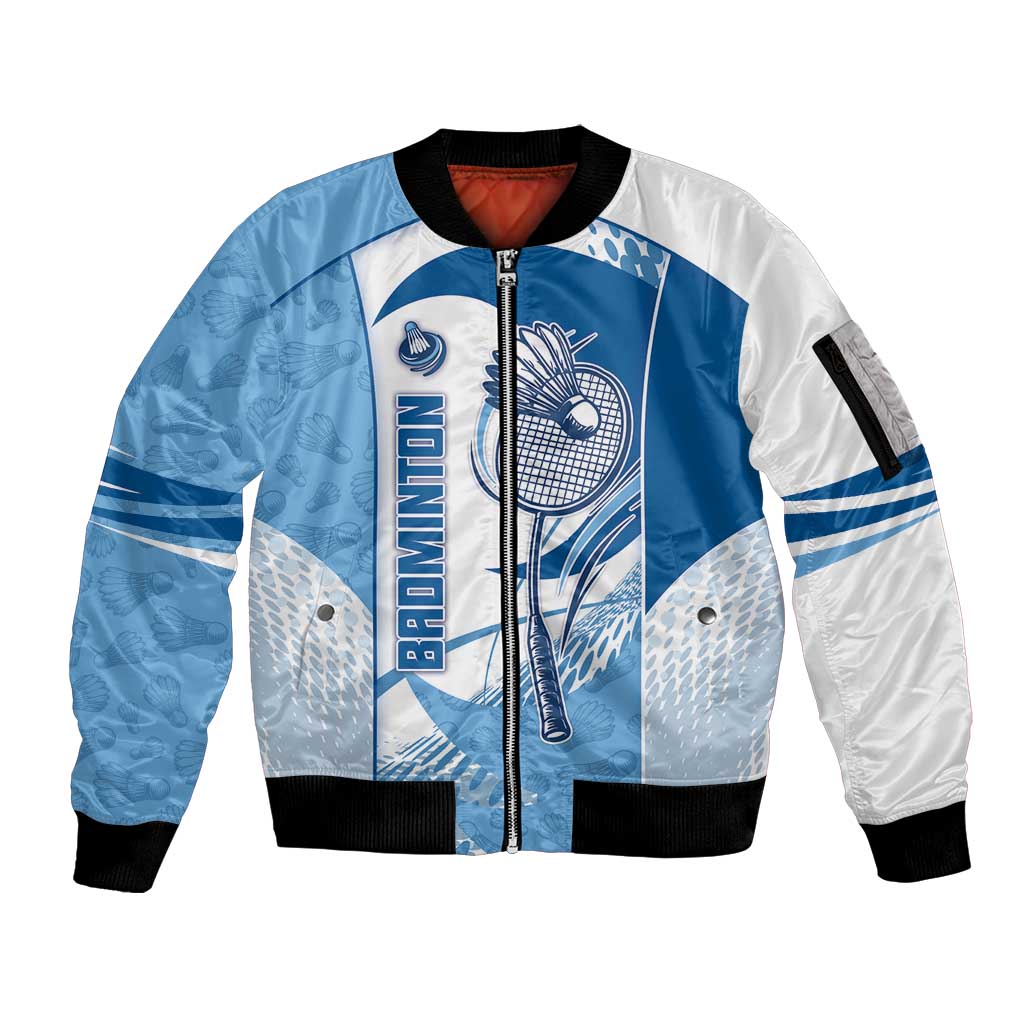 Custom Badminton Sleeve Zip Bomber Jacket Dynamic Swoosh